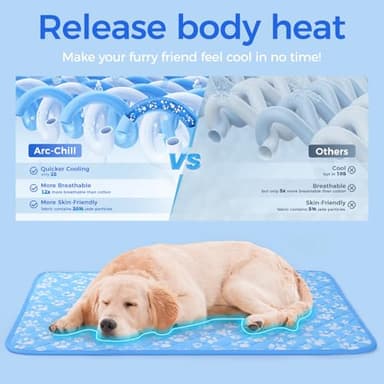Rywell Upgrade Self-Cooling Mat for Dogs Extra Large, 44'' x 32'' - Endothermic Color Changing Arc-Chill Cooling Fiber - Washable Non-Toxic Summer Pet Outdoor Bed, Non-Slip&Foldable - Image 3
