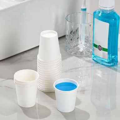 SIUQ 300 Pack 5 oz Paper Cups, White Disposable Paper Cups, Small Bathroom Mouthwash Cups, Hot/Cold Drinking Cup for Bathroom, Home, Party, Office, Picnic, Travel - Image 7