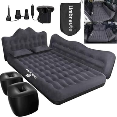 Umbrauto Inflatable Car Mattress Bed: SUV Camping Air Bed for Truck Backseat with Pump & Pillows, Car Sleeping Airbed for Van Back Seat - Image 2