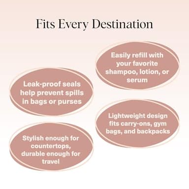 Kitsch 11 PCS Travel Bottles for Toiletries – Travel Essentials Kit for Shampoo, Conditioner, Lotion & More - TSA Approved Travel Bottles, Leak-Proof Refillable Travel Size Containers - Black & Ivory - Image 6