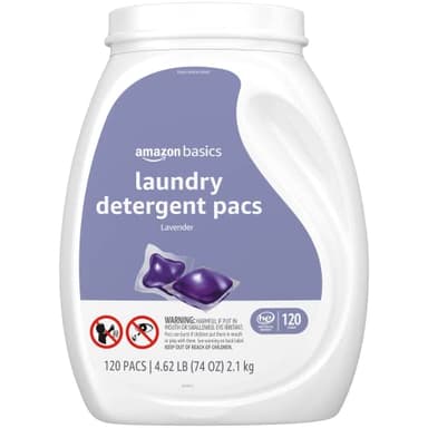 Amazon Basics Laundry Detergent Pacs, Lavender Scent, 120 Count (New Packaging) - Image 5