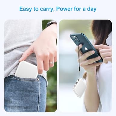 ummz Portable Charger with Built-in Cable,12000mAh 22.5W Fast Charging Small Power Bank,USB C Input/Output with Smart LED Display,External Battery Pack for iPhone,Tablet,Samsung - Image 7