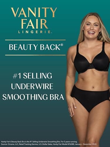 Vanity Fair womens Full Figure Beauty Back Smoothing Bra, Underwire - Black, 38DD US - Image 7