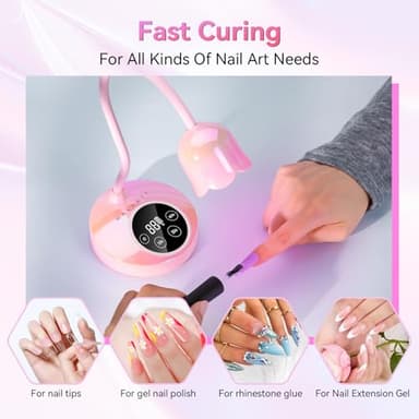 Makartt UV LED Nail Lamp - Mini UV Light for Gel Nails Polish Fast Curing Goosenecks Lamp 30W Rechargeable LED Nail Light Nail Dryer with 4 Timers & Auto Sensor for Salon Home DIY Use - Image 2