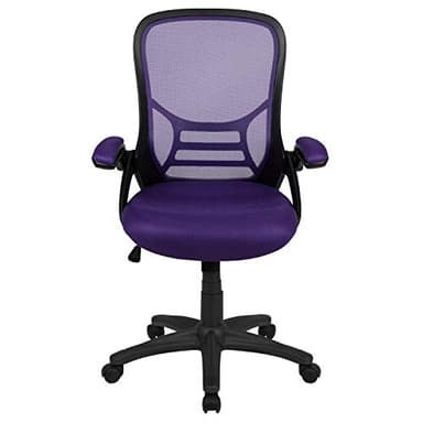 Flash Furniture Porter High-Back Swivel Office Chair with Adjustable Lumbar Support and Seat Height, Ergonomic Mesh Desk Chair with Flip-Up Armrests, Purple/Black - Image 7