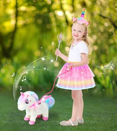 Unicorn Toys for Girls Age 4-6 Unicorn Gifts, Walking Talking Singing Interactive Toy, Remote Control Plush Unicorn Pet Care Toy, SOLIEHOO Unicorn Dress up Clothes for Toddler Girls Kids 3 4 5 6 Years - Image 7