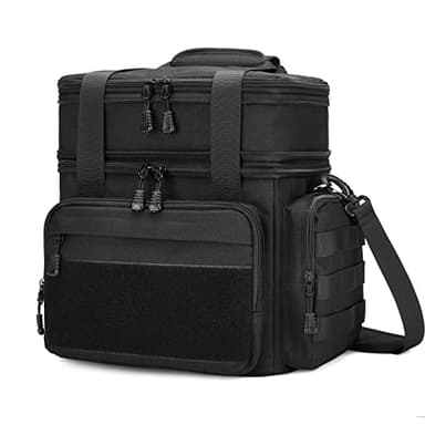 Gafetrey Tactical Lunch Box for Men, Insulated Lunch Bag Adult, Thermal Lunchbox Leakproof Waterproof Cooler Bag, Large Lunch Pail for Work Office Camping Travel (Black) - Image 1