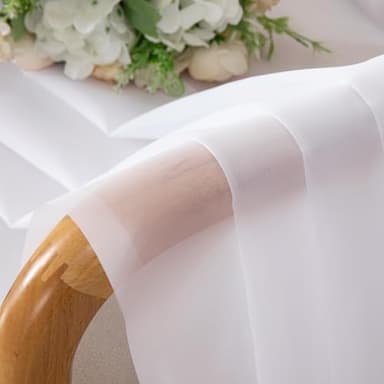 OVZME White Sheer Curtains 63 inch Length 2 Panels for Bedroom Living Room, Light Filtering Dual Rod Pocket Voile, Each 42 Width by 63 Length. - Image 4