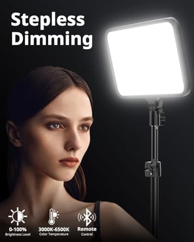 UBeesize 2 Pack LED Video Light Kit, Photography Lighting, 13" Studio Lights with 65" Tripod Stand and Phone Holders, Podcast Lighting for Video Recording,Tiktok,YouTube - Image 3