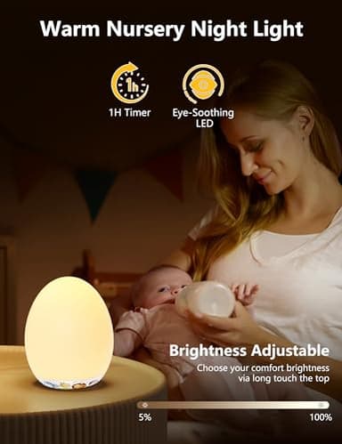 MediAcous Night Light for Kids & Babies - 7 Color LED Touch Lamp with Stepless Dimming for Nursery & Bedroom - Image 2
