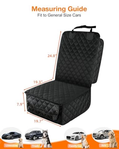 PETICON Waterproof Front Seat Car Cover 2 Pack, Full Protection Dog Car Seat Cover with Side Flaps, Nonslip Scratchproof Captain Chair Seat Cover Fits for Cars, Trucks, SUVs, Jeep, Black - Image 5