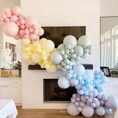 Voircoloria 105pcs Pastel Balloons 12inch Party Latex Balloons for Birthday Easter Baby Shower Graduation Wedding Gender Reveal Anniversary Party Decorations - Image 6