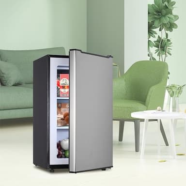 Upright Freezer 3.6 Cubic Feet, Mini Freezer with Removable Baskets, 3 Level Adjustable Temperature from -13°F to 23°F, Manual Defrosting, Reversible Stainless Steel Door, Suitable for Home, Silver - Image 2