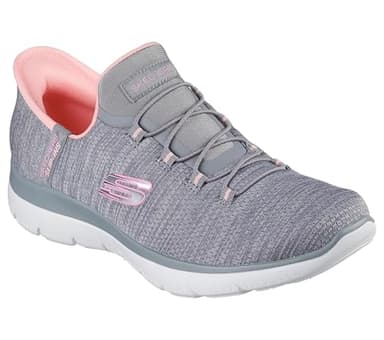 Skechers Sport Women's Women's Hands Free Slip-INS Summits-Everyday Set Sneaker, GYCL=Grey/Coral, 11 Wide - Image 4