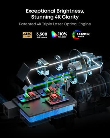 NEBULA X1 Triple Laser 4K Projector, Nebulamaster, 3500 ANSI Lumens, 56000:1 Contrast, 40W Stereo Sound, 0.9-1.5 Optical Zoom, Smart AI, Dolby Vision, 300" Screen, Built-In Micro Gimbal, GTV, Portable - Image 2