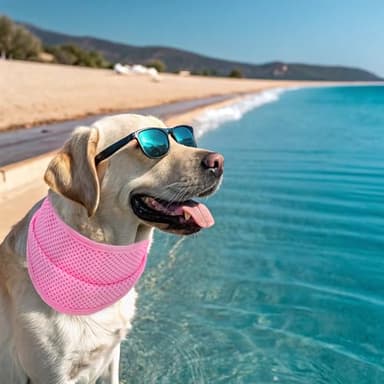 EXPAWLORER Dog Cooling Bandana - 2 Pack Instant Chill Out Pet Scarf Adjustable, Summer Outdoor Ice Neck Cooler, Prevent Sunstroke for Small Medium Large Breeds (Pink Blue, L) - Image 8