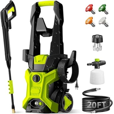 Electric Pressure Washer - 2.5 GPM Portable Lightweight Power Washer, 4 Quick-Connect Nozzles & Adjustable Soap Tank Pressure Washers for Cars, Driveways, Patios, Fences, Decks, Facade, Home Cleaning - Image 1