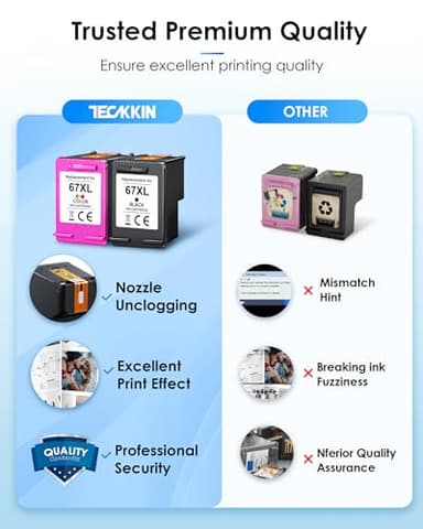 67XL Ink Cartridge Black/Color Combo Pack Replacement for HP Ink 67 67XL Printer Ink Works for HP DeskJet 2827e 2755e 2700 2855e 2800 4155e 2755 2852e Envy 6055e 6000 6455e (2 Pack) - Image 7
