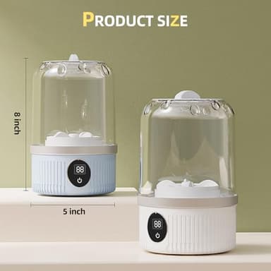 Portable Mini Washing Machine, 1L underwear washer with Digital Timer Display for underwear, socks, saliva towels, suitable for apartments, hotels, and travel and Fathers Day (Blue) - Image 3