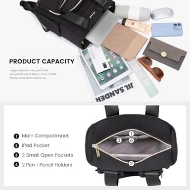 LOVEVOOK Mini Backpack Purse for Women,Waterproof Small Backpack for Women,Cute Backpack Womens Purses for Daily Work Travel,Convertible - Image 3