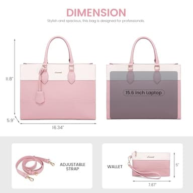 LOVEVOOK Laptop Tote Bag for Women, Work Totes Business Office Computer Briefcase with Clutch Purse - Image 5
