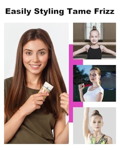 Hair Wax Stick, Wax Stick for Hair Flyaways Kids & Women Hair Accessories for Women Girls Hair Bun Maker for Kids Hair Slick Stick Baby Hair Gel Stick Kids Hair Products Hair Smoothing Stick - Image 6