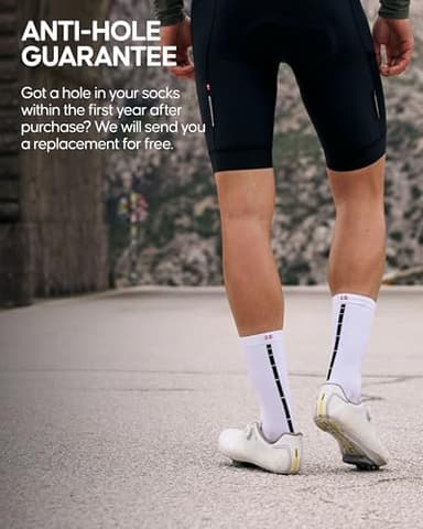 DANISH ENDURANCE 3 Pack Cycling Socks, Breathable Crew Bike Socks, Men & Women, Black, Medium - Image 4