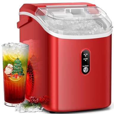 Ice Makers Countertop with Soft Chewable Pellet Ice, Pebble Ice Maker Machine with Self-Cleaning, 22Lbs/24Hrs, One-Click Operation, Ice Basket/Ice Scoop for Home/Office/Bar/Party - Image 1