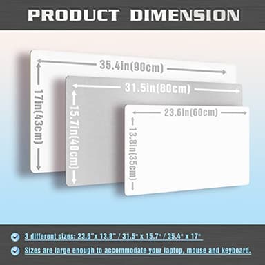 K KNODEL Desk Mat, Blotter, Dual-Sided Office Desk Pad, Waterproof Desk Mat for Desktop, Desk Blotters, PVC Leather Pad Protector (White, 35.4" x 17") - Image 3