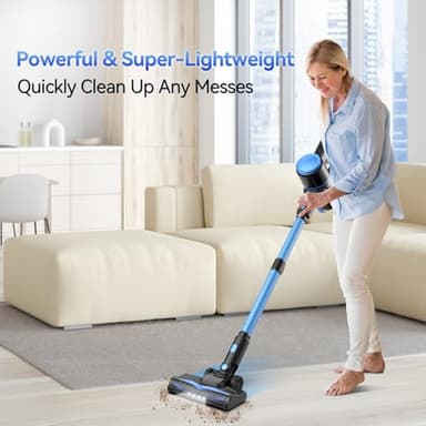 UML0 N8 Cordless Vacuum Cleaner, Lightweight Stick Vacuum with Powerful Suction, 2200mAh Battery, 40 Mins Runtime, Self-Standing, Rechargeable Vacuum Cleaners for Home Hardwood Floor Carpet Pet Hair - Image 2