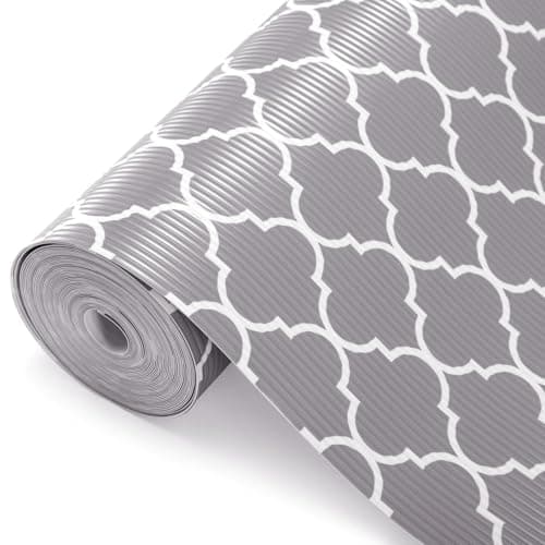 Glotoch 2 Rolls Non Adhesive Shelf Liners for Kitchen Cabinets, Waterproof Drawer Liners for Kitchen, Non Slip Cabinet Liners for Shelves/Dresser/Refrigerator/Bathroom, 17.5" x 30 FT, Gray - Image 1