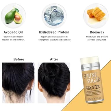 SPRINGSUGAR Slick Back Hair Brush & Hair Wax Stick Set for Slick Back – Boar Bristle Brush for Sleek, Control, Flyaways & Baby Hairs – Wax Stick for Women Sectioning & Parting - Image 5