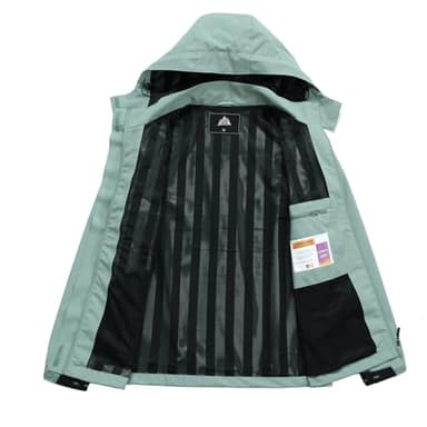 MOERDENG Women's Waterproof Rain Jacket Lightweight Raincoat Hooded Hiking Jacket Softshell Windbreaker - Image 3