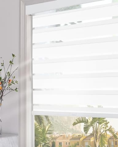 Persilux Blackout Zebra Blinds for Windows (21" W x 72" H, White) Cordless Zebra Shades for Indoor Windows, Sheer Shades Thermal Insulated Blinds with Upgraded Cassette, Roller Window Shades for Home - Image 2