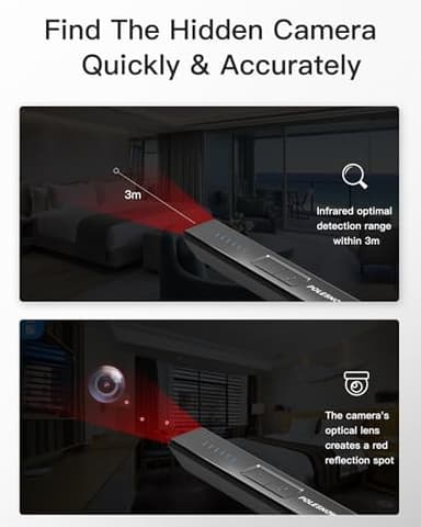 POLESNOW Hidden Camera Detectors, Bug Detector Anti Spy Camera Finder, GPS Tracker Detector Hidden Device Detector 6 Modes for Travel, Car, Hotel, P18 Mix - Image 4