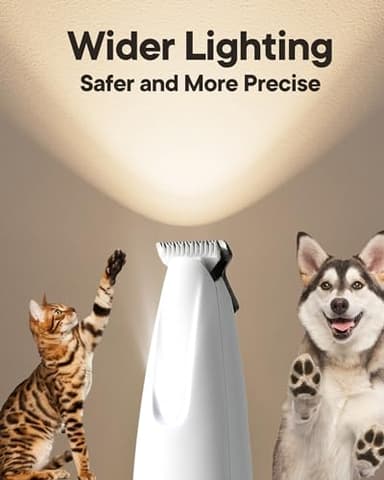 FURBONA Upgraded Dog Paw Trimmer with LED Light, 18 mm Widen Blade, 35 dB Low Noise, LED Display, Fully Waterproof, Rechargeable Clipper for Dogs Cats Trimming Paws, Eyes, Ears, Face, and Rump - Image 6