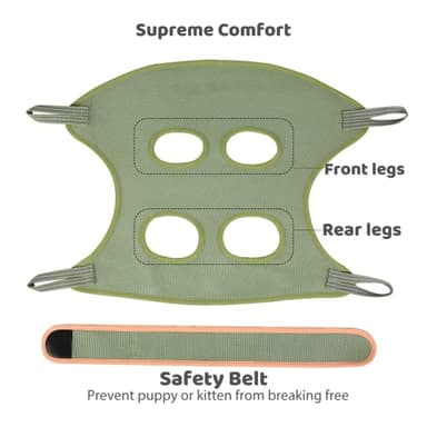 Guzekier Cat Grooming Hammock, Cat Nail Clipper Hammock for Nail Trimming, Cat Holder Sling for Cutting Nails, Restraint Bag with Safety Belt, Nail Clippers and Nail File - Image 3