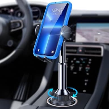 LISEN Cup Holder Phone Holder [No Shaking] Phone Holder for Car, 360° Adjustable iPhone Holder Car Accessories for Women Truck Jeep Golf for iPhone 17 Pro Max 16 15 14 13 Samsung S25 All 4-7'' Phone - Image 3