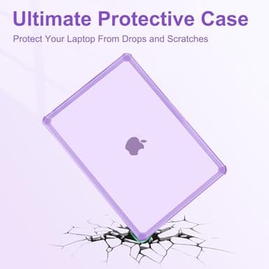 MOSISO Compatible with MacBook Pro 13 inch Case M2 2025-2016 A2338 M1 A2251 A2289 A2159 A1989 A1708 A1706, Anti-Cracking Heavy Duty Plastic TPU Bumper Hard Case&Keyboard Skin&Screen Film, Purple - Image 3