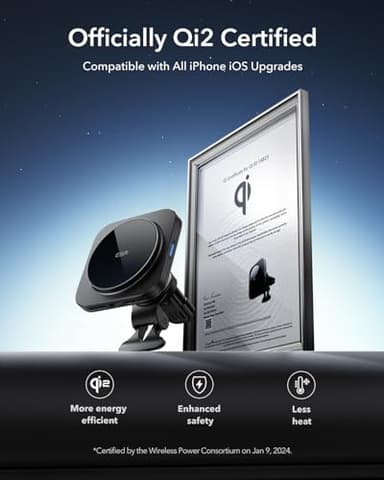 ESR for Qi2 15W MagSafe Car Mount Charger, Qi2-Certified MagSafe Car Charger, Air Vent/Dashboard Magnetic Wireless Phone Holder Mount for iPhone 17/16/15/14/13/12, Galaxy S25, Pixel 10, Fast Charging - Image 3