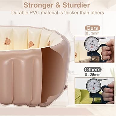 MINK Inflatable Bathtub for Toddlers - Portable Baby Tub with Built-in Air Pump - Collapsible Design for Easy Storage - Perfect for Newborns to Infants - Image 4