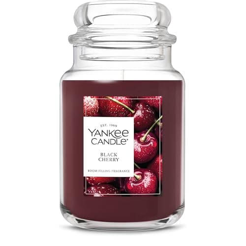 Yankee Candle Black Cherry Scented Candle, 22oz Large Jar with up to 150 Hour Burn Time, Giftable - Image 1