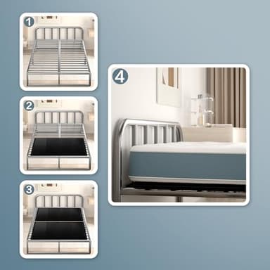 Yarfyk Bunkie Board 10MM, Folding Spring Box, Light and Thin, Breathable, Noise Minimizing, Moisture Resistant Bunkieboards,Bed Support Flat Noodles, Queen Size 60x80'' ﻿ - Image 6