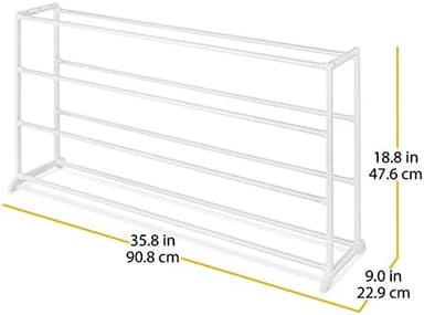 Whitmor 4 Tier 20 Pair Floor Shoe Rack - White - Image 5