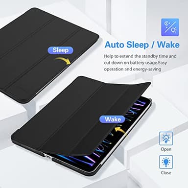 ProCase Cover for iPad Pro 11 Inch Case 2022/2021/2020/2018, Slim Stand Hard Back Shell Smart Cover for iPad Pro 11 4th Gen 2022/3rd Gen 2021/ 2nd Gen 2020/1st Gen 2018 -Black - Image 7