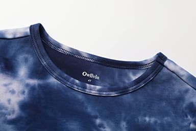 Owlivia Kids Pjs Set, Boys Girls Summer Short-Sleeve Sleepwear, 100% organic cotton Toddler Pajamas(3 Years, Short Tie Dye Dark Navy) - Image 2