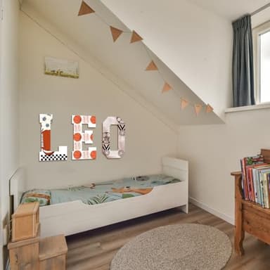 Large Wooden Letters 17 Inch, Big Wood Letters O Shape Cutout Alphabet Unfinished Vintage Sports Varsity Style Paintable Wooden Letters for Wall Decor Nursery Name Painting Crafts Party Room Decor - Image 5