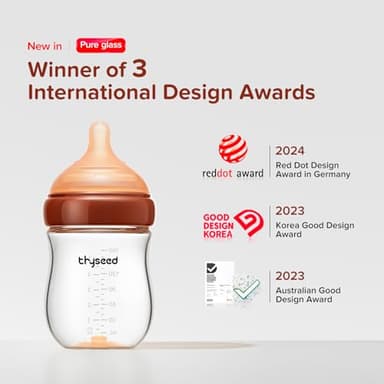 Thyseed Glass Natural Anti-Colic Baby Bottles | Newborn Breast Like Nursing Bottle for Breastfed Babies with Nipple(0-1 Months),5oz,1pack - Image 9