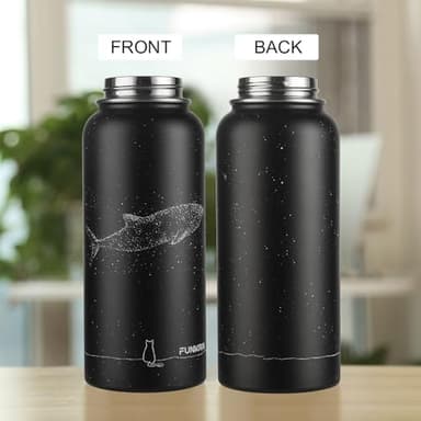 Funkrin Insulated Water Bottle with Straw Lid & Spout Lid, 32oz Personalized Vacuum Stainless Steel Travel Mug, Leak Proof Double Wall Bottle for Hot & Cold Beverages - Image 5