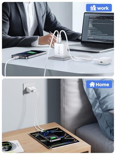 40W USB C Charger Block, 2Pack 4-Ports Type C Fast Phone Charging Cube with 6FT USBC to USBC Cord, Multiport Wall Plug Power Brick Box Compatible with iPhone, Samsung, iPad Pro, Cellphones Charger - Image 7